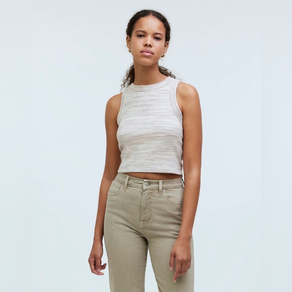 Madewell Ribbed Cutaway Crop Tank NQ059